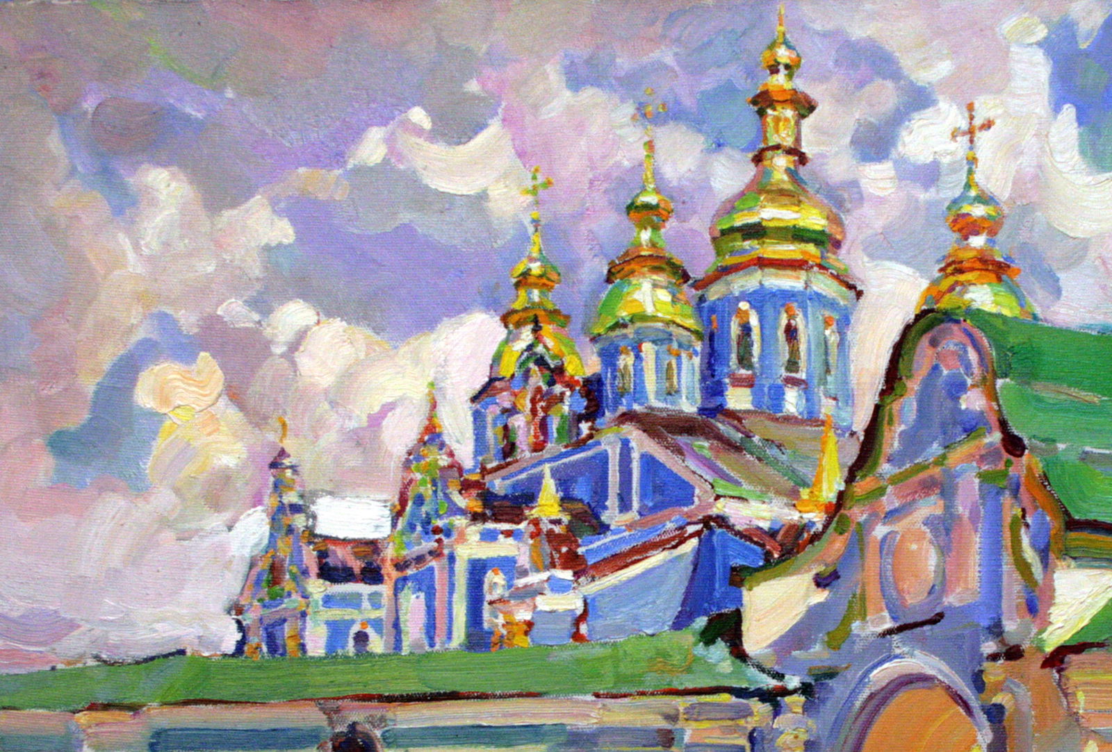 Oil painting Near the gates of the cathedral Leonid Pavlenko - 2