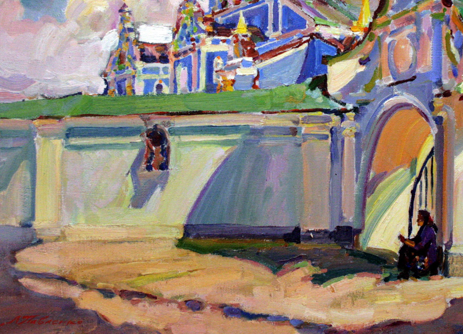 Oil painting Near the gates of the cathedral Leonid Pavlenko - 4