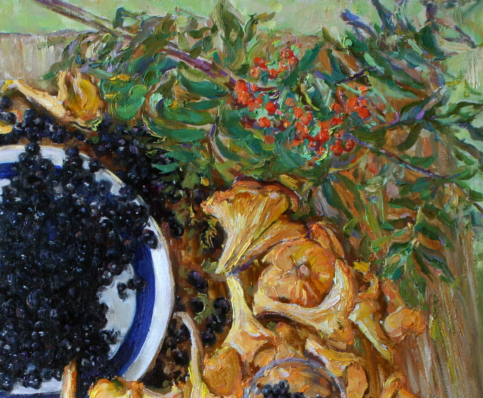 Oil painting Mushrooms and blueberries Leonid Pavlenko - 3