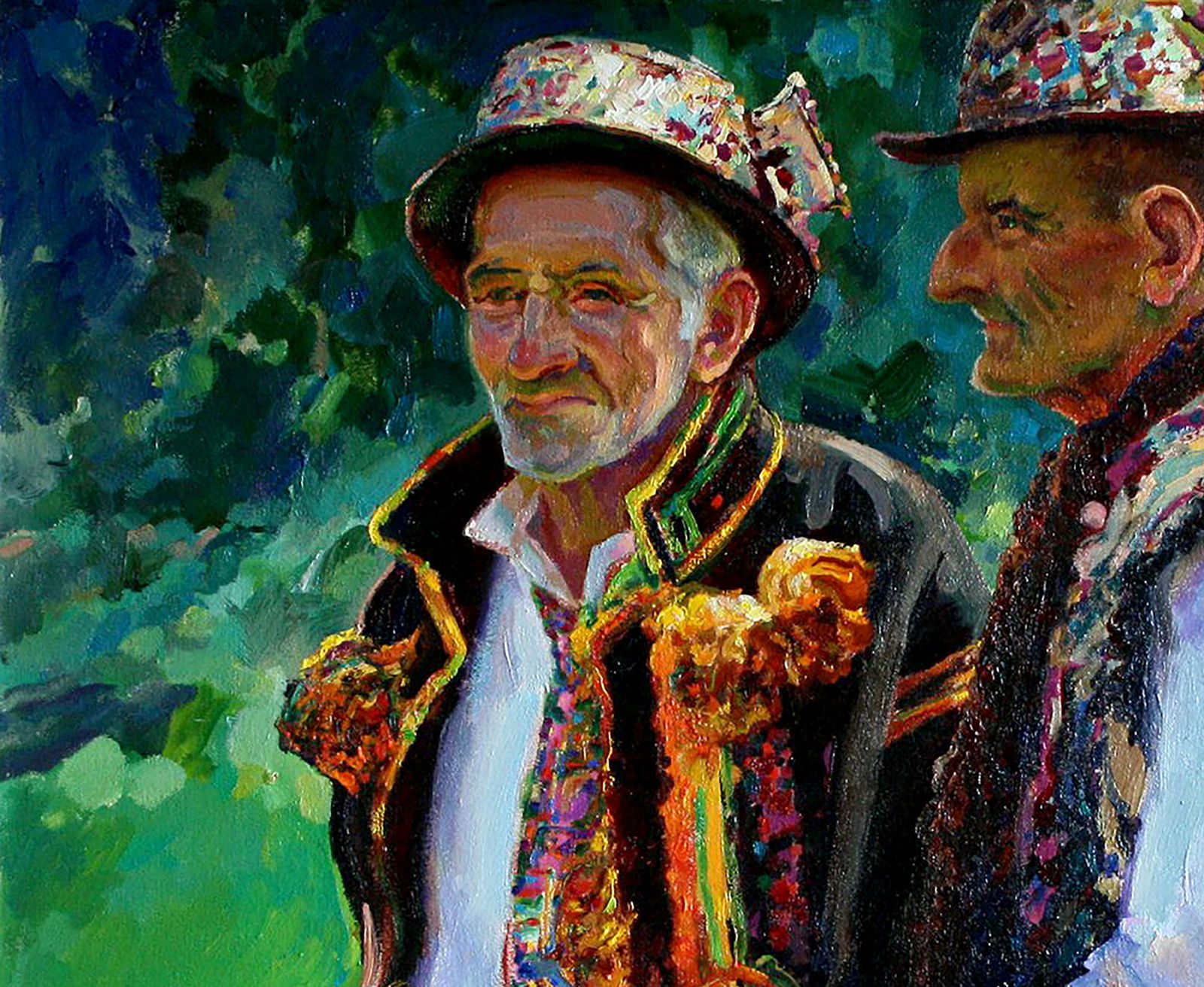 Oil painting Two Hutsuls Leonid Pavlenko - 2