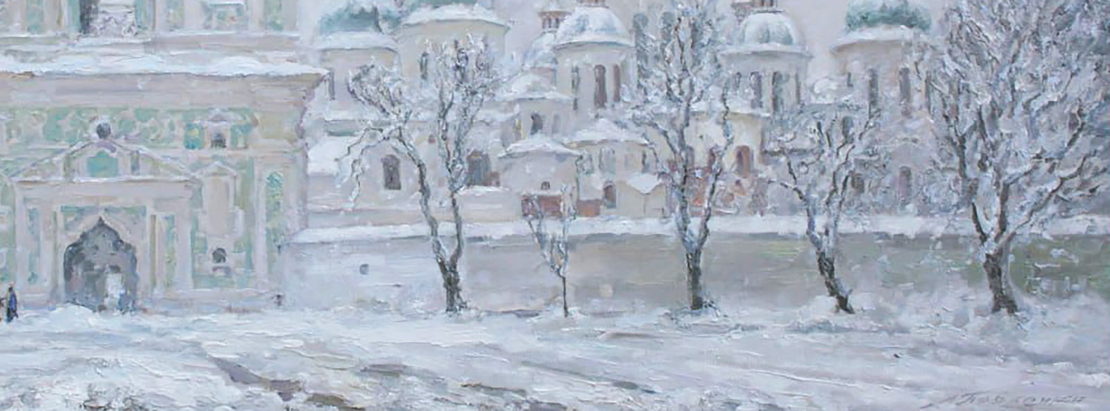 Oil painting Snow covered church Leonid Pavlenko - 5