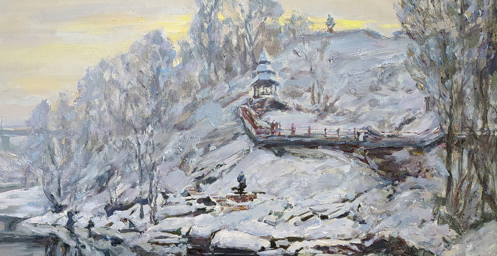 Oil painting Winter on the river Leonid Pavlenko - 3