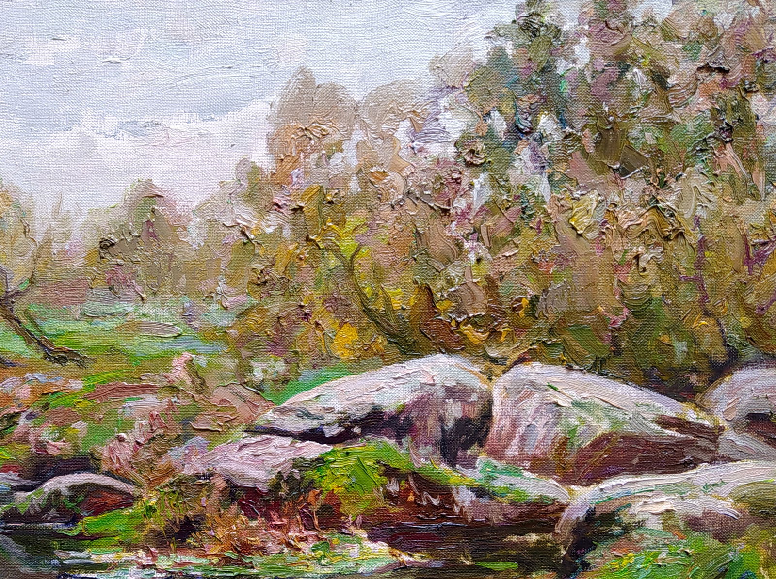 Oil painting On the river bank Leonid Pavlenko - 3