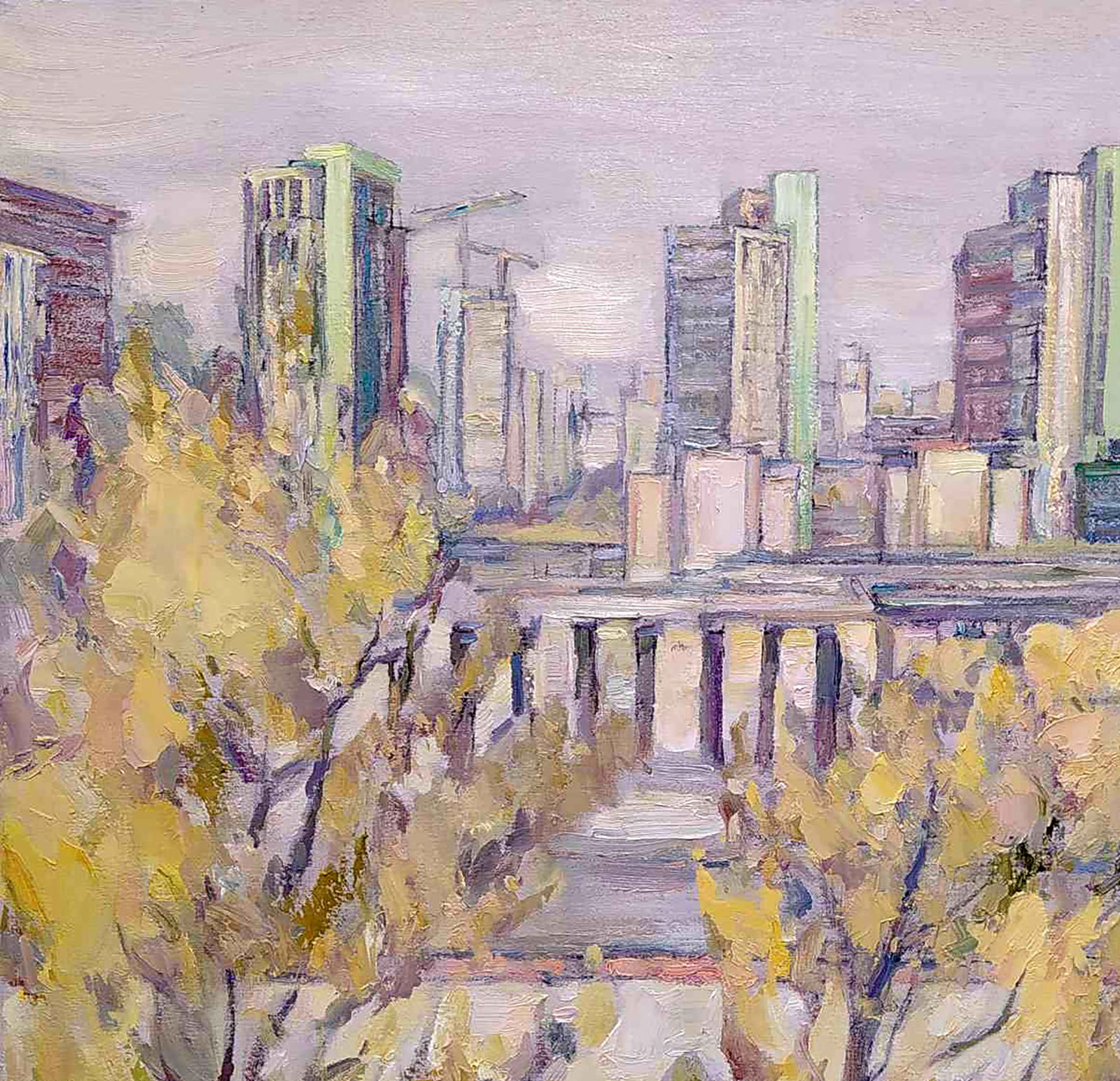 Oil painting Autumn in the city Leonid Pavlenko - 2