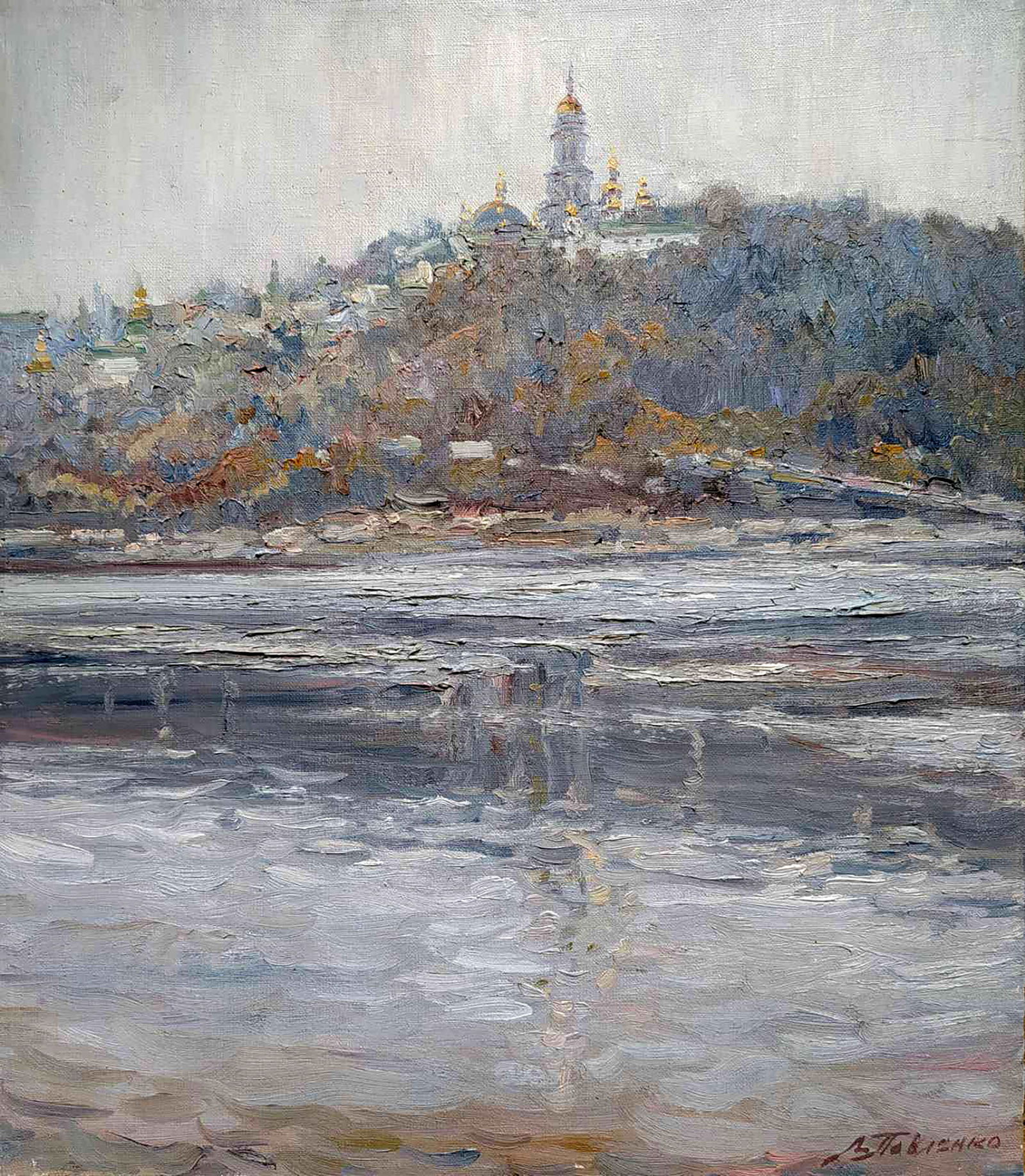 Oil painting View of the Church Leonid Pavlenko (1 of 5)