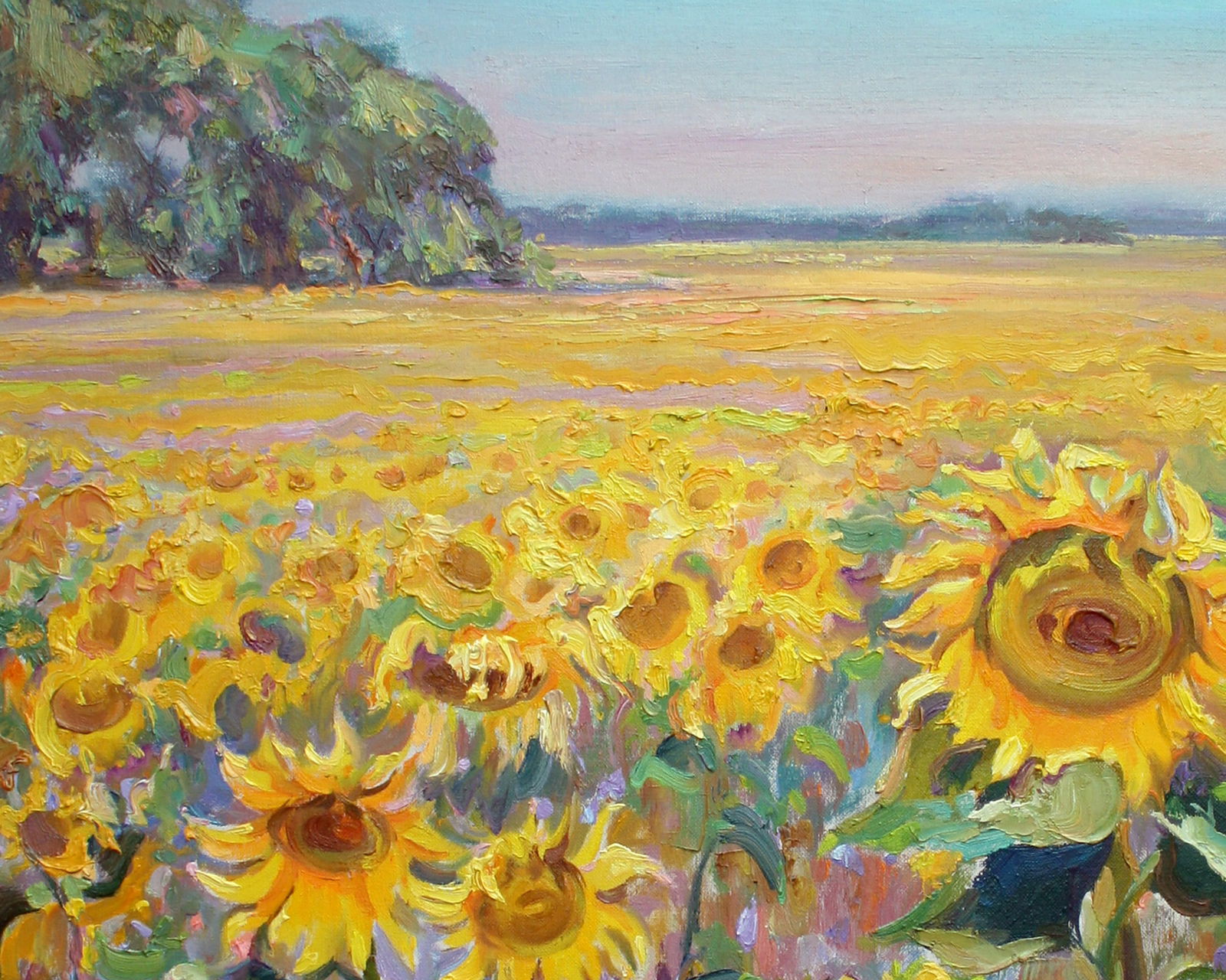 Oil painting Sunflower field Leonid Pavlenko - 2