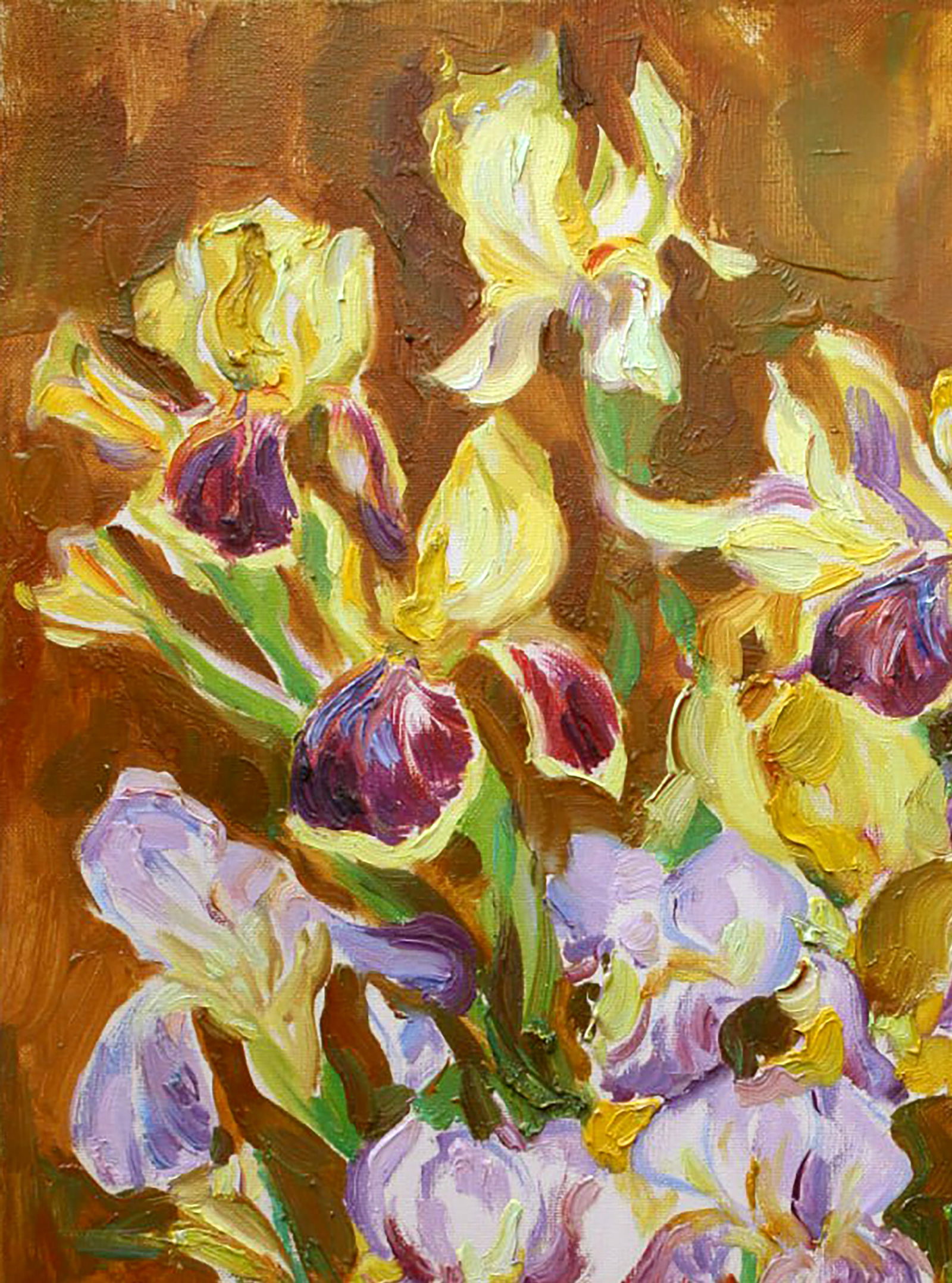 Oil painting Sunny morning with irises Leonid Pavlenko - 2