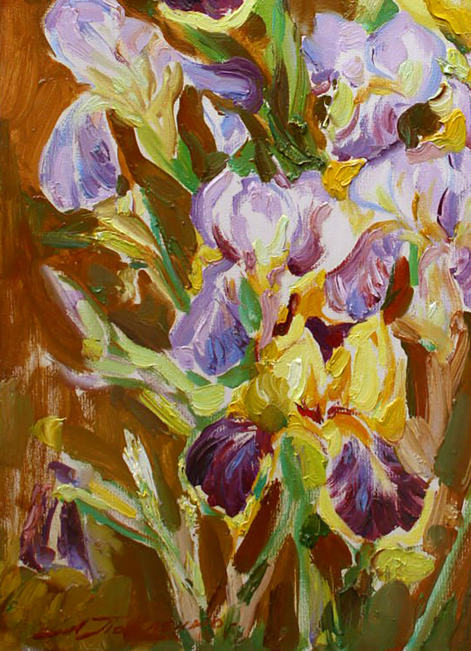 Oil painting Sunny morning with irises Leonid Pavlenko - 4