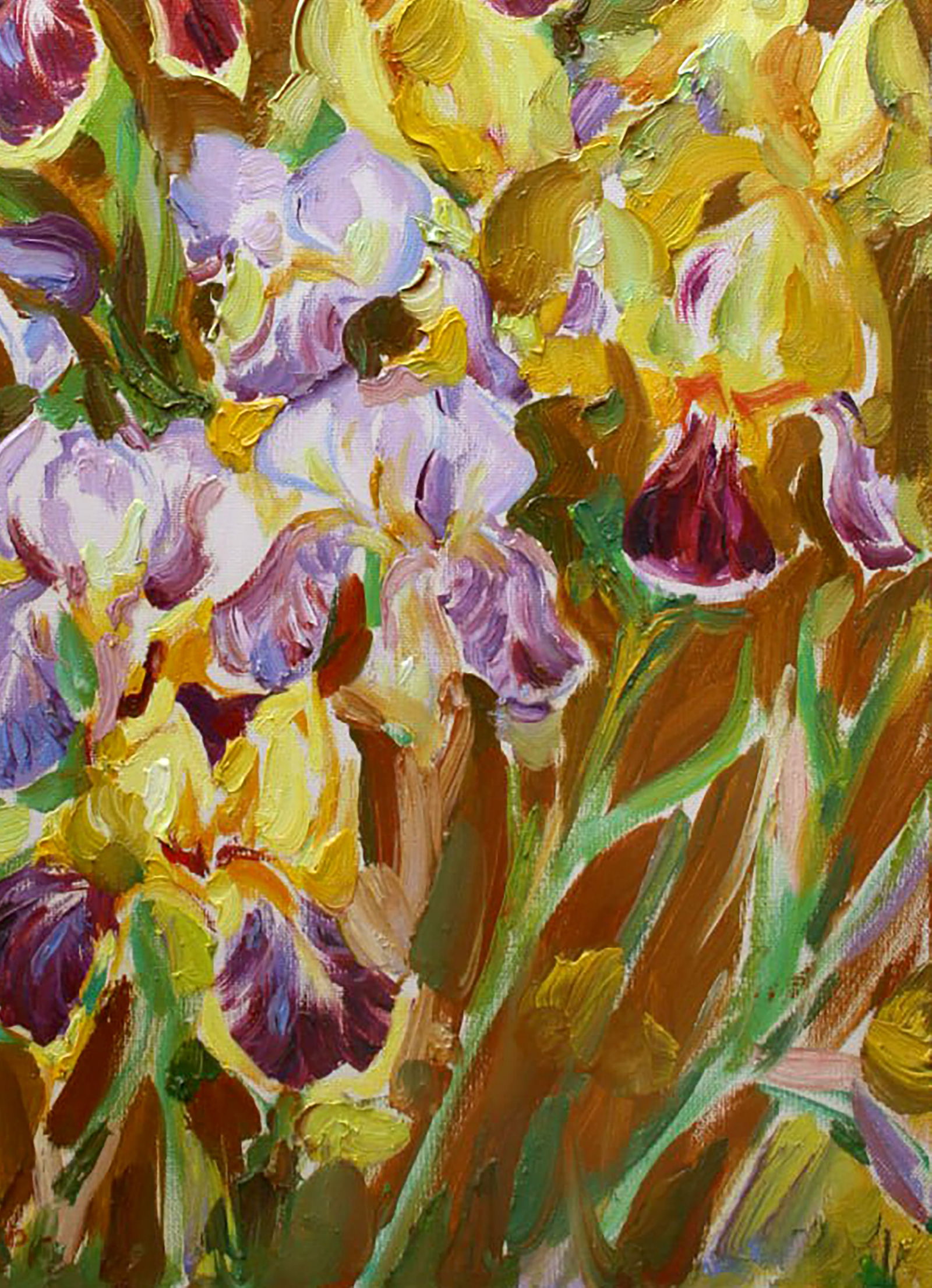 Oil painting Sunny morning with irises Leonid Pavlenko - 5