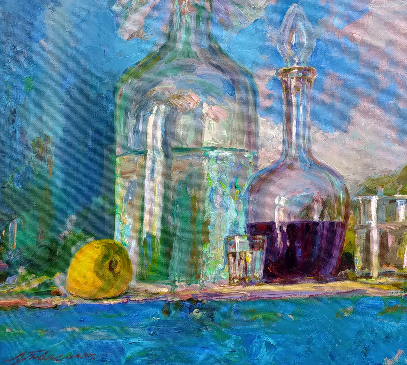 Oil painting Alcohol on the table Leonid Pavlenko - 4