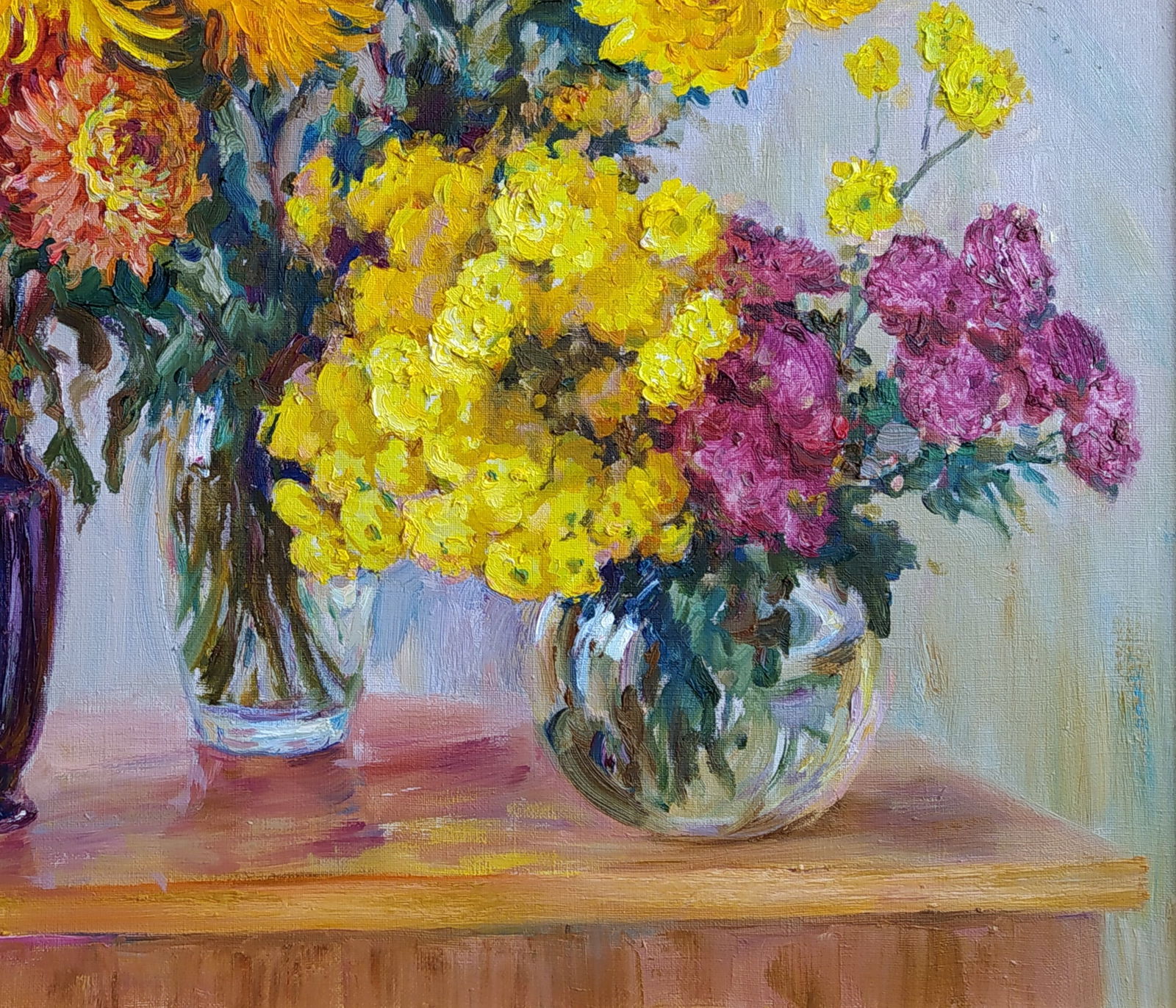 Oil painting Chrysanthemums Leonid Pavlenko - 5