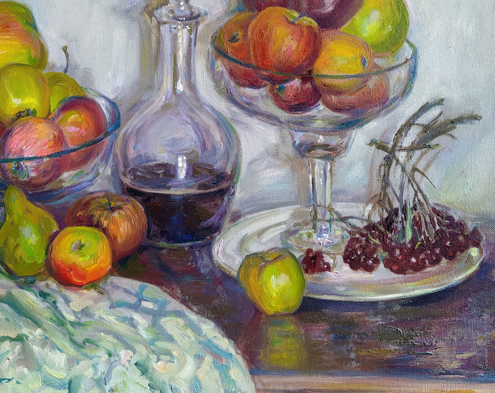 Oil painting Apples and wine Leonid Pavlenko - 5