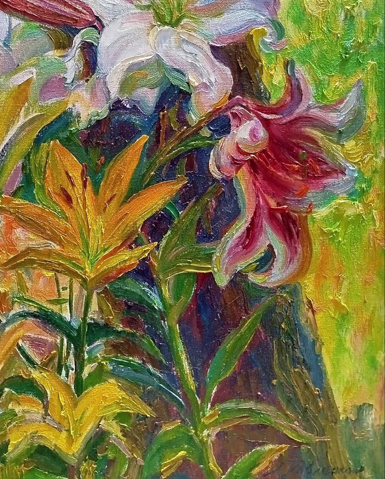 Oil painting Blooming lilies Leonid Pavlenko - 4
