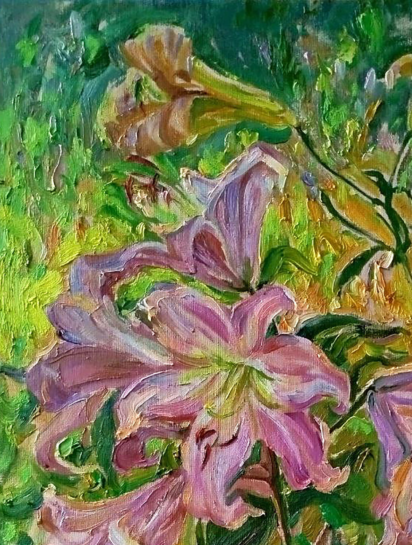 Oil painting Pink lilies Leonid Pavlenko - 2