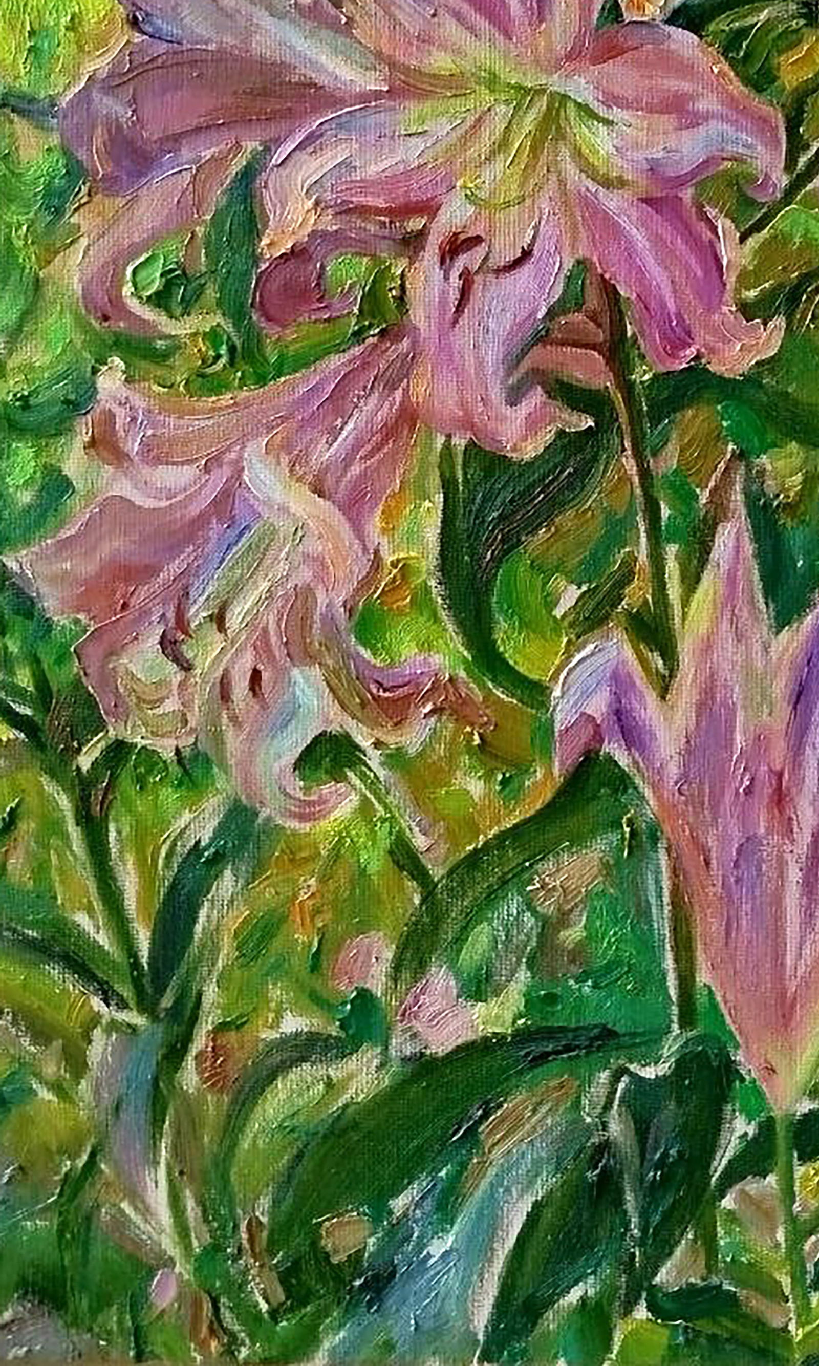 Oil painting Pink lilies Leonid Pavlenko - 4