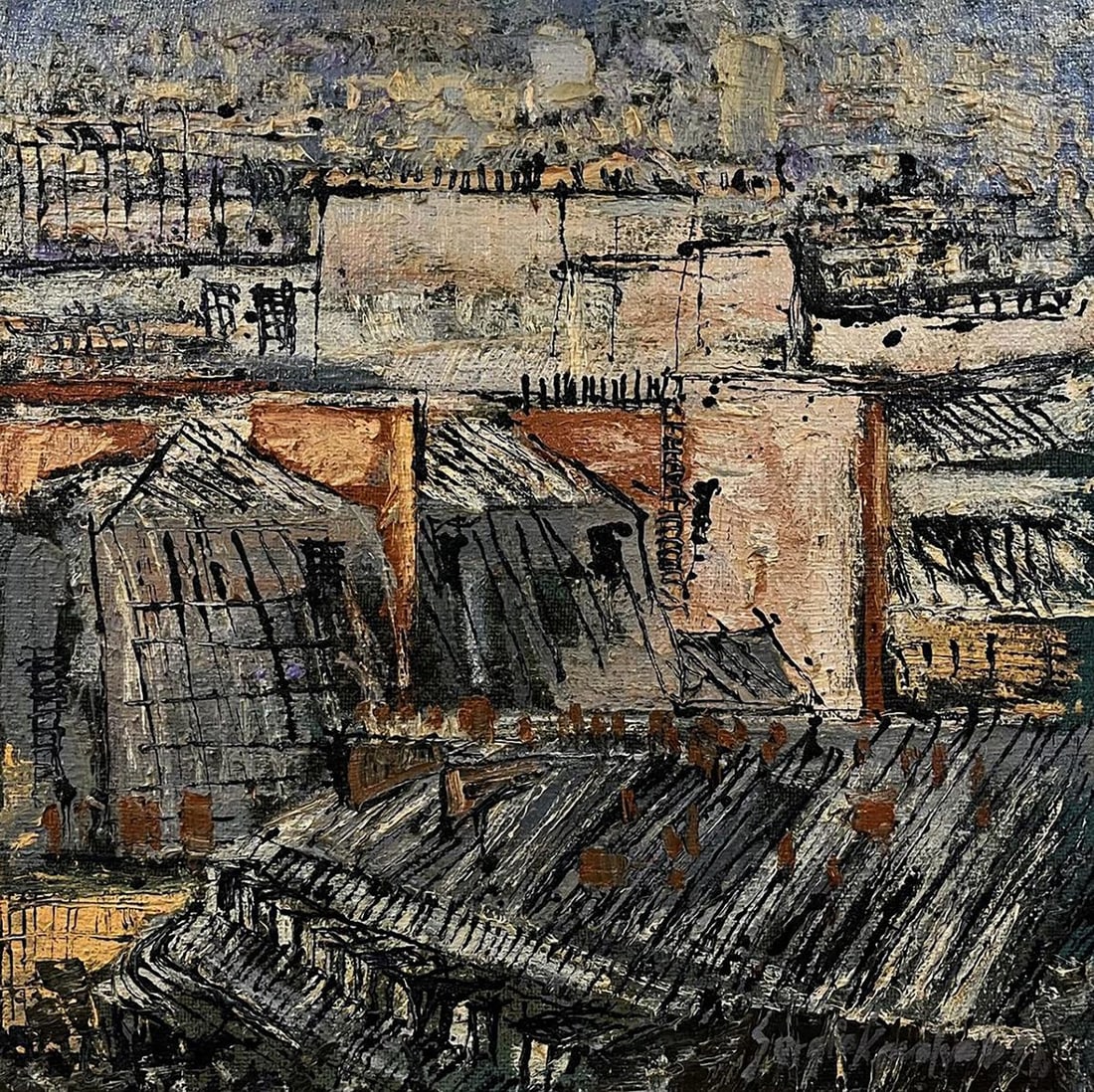 Oil painting Life in the city Serhiy Kovalev: Title: Oil painting Life in the city Serhiy Kovalev Description: Galler 204 *** ABOUT THIS PAINTING *** * TITLE: "Life in the city" * ARTIST: Serhiy Kovalev * SIZE: 75x75 cm/'29.52x29.52 inches' * MED