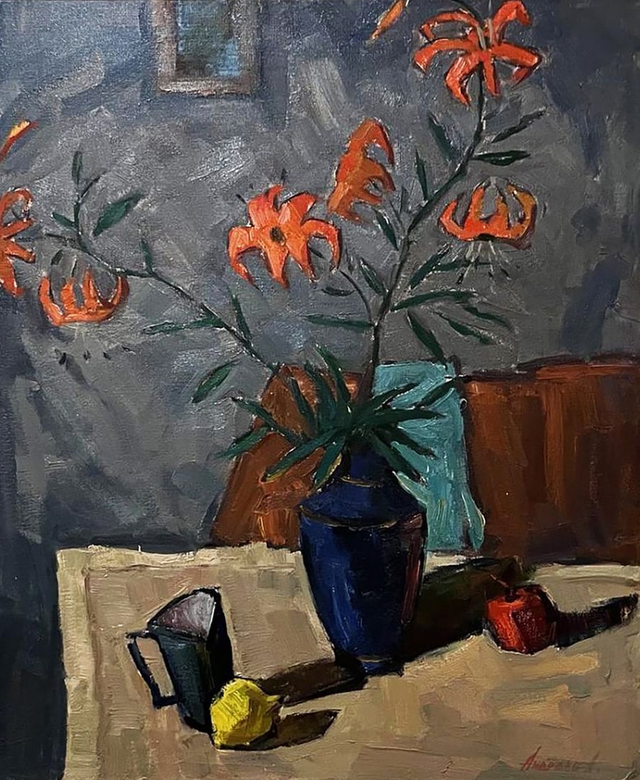 Oil painting Lilies Oleksandr Andreev (1 of 9)