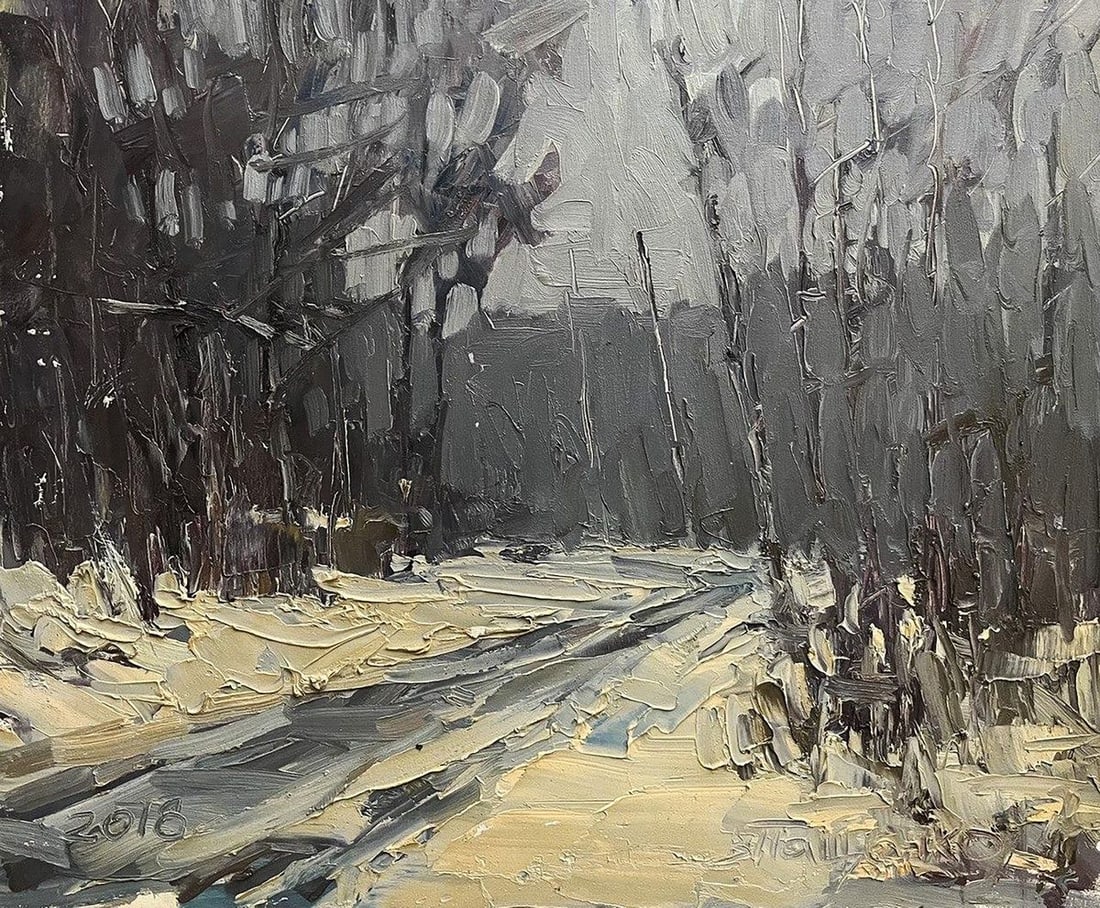 Oil painting In the winter forest Volodymyr Pashchenko (1 of 7)