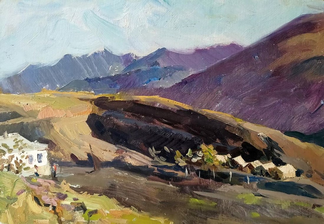 Oil painting Houses in the Valley Oleksandr Andreev (1 of 8)