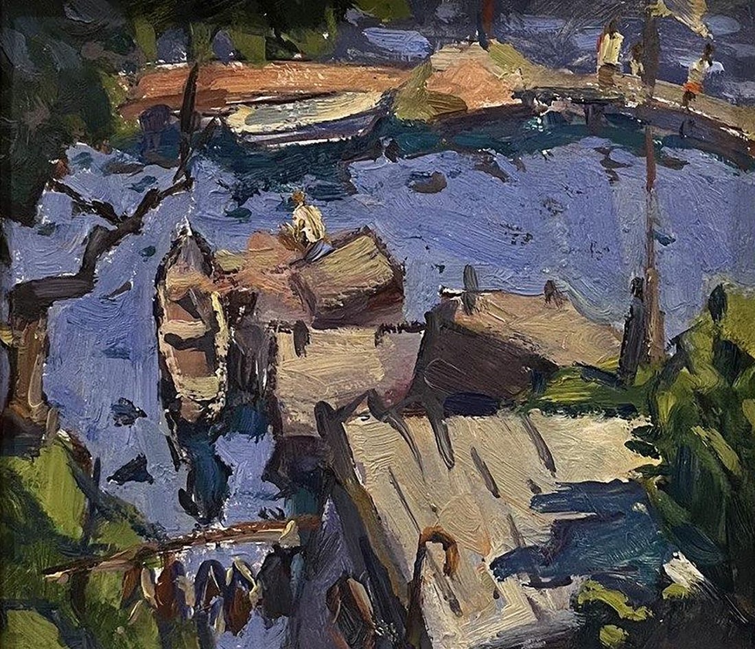 Oil painting City pier Oleksandr Andreev (1 of 9)