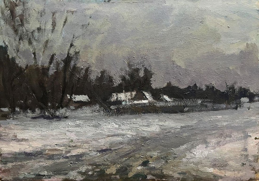 Oil painting After the winter snowstorm Volodymyr Pashchenko (1 of 9)