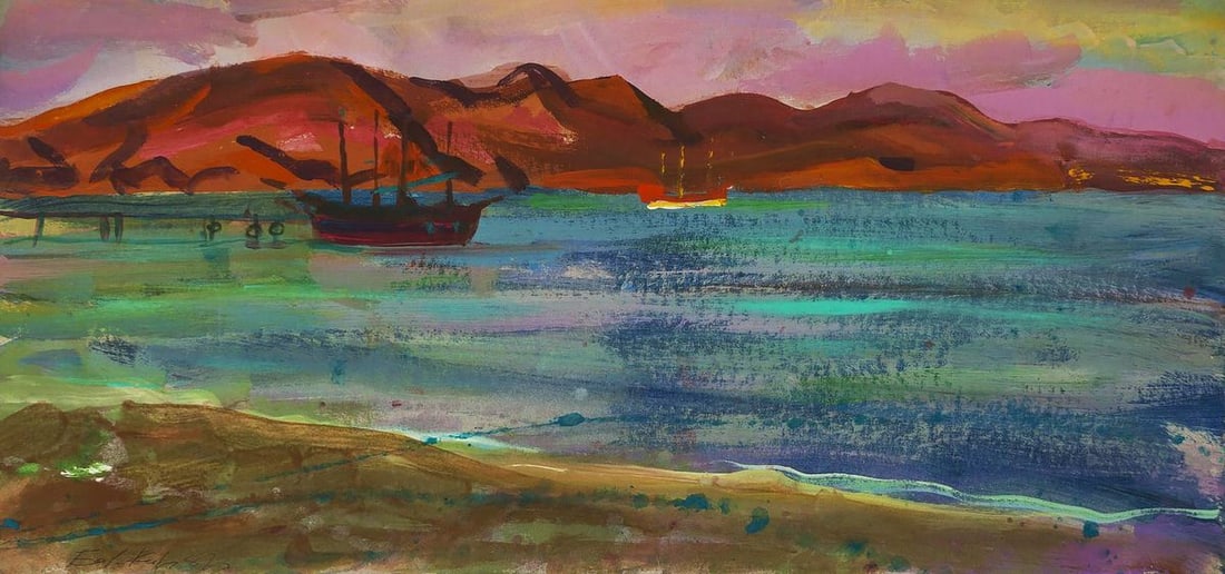 Acrylic painting Seas and mountains Eduard Kulish (1 of 7)