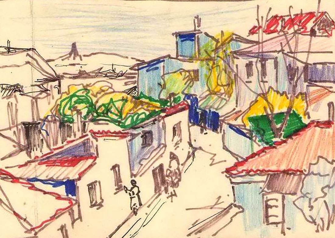 Pencil painting City streets Pavlo Miroshnychenko (1 of 3)