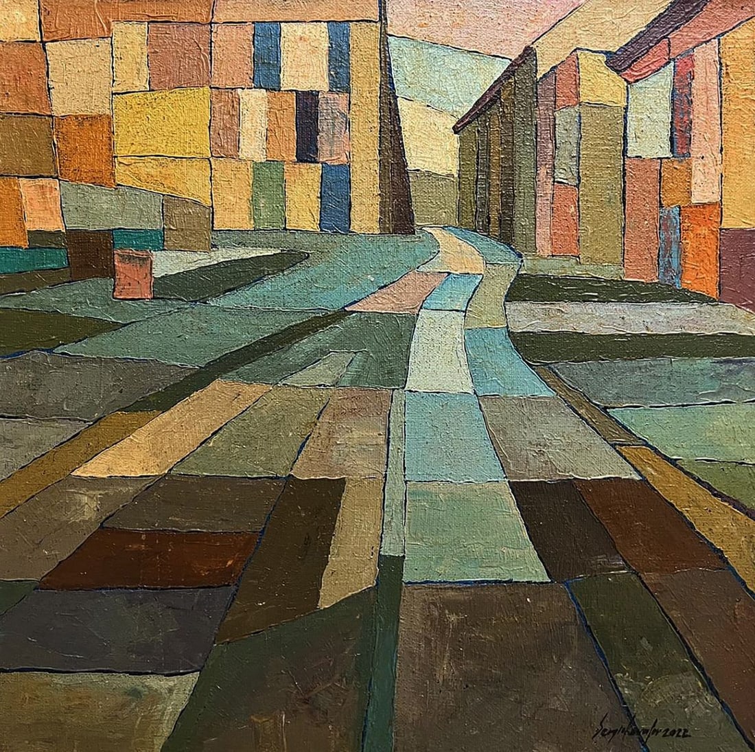 Oil painting The road to the square Serhiy Kovalev (1 of 9)