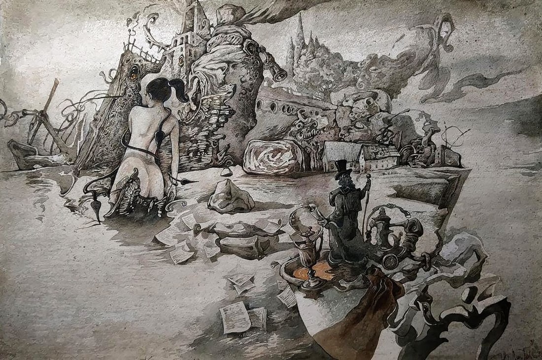 Watercolor painting Music's Caprice Yuriy Laptev (1 of 9)