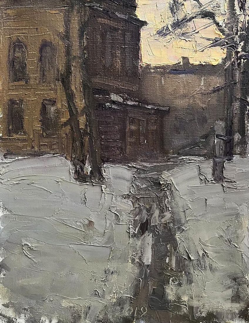 Oil painting Winter evening Volodymyr Pashchenko (1 of 8)