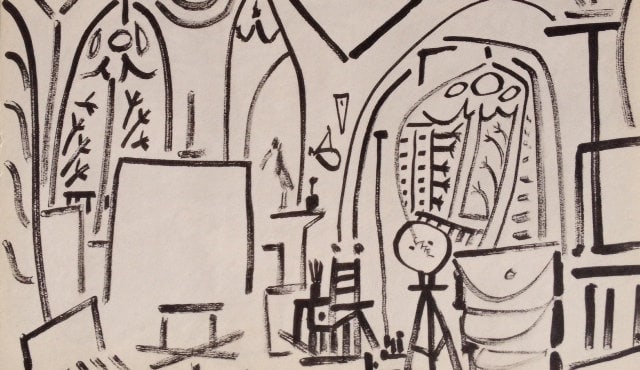 Picasso Sketchbook Carnet de la Californie Lithograph 3 dated 3/11/1955: Title: Picasso Sketchbook Carnet de la Californie Lithograph 3 dated 3/11/1955 Description: Title: Untitled No 3 dated 3/11/1955 Artist: Pablo Picasso Country: Spain Medium: Lithograph Marks: