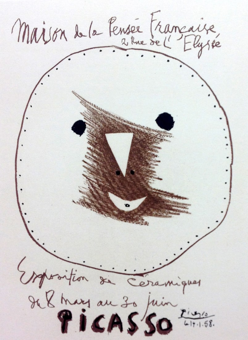 Picasso Lithograph 91 Picasso Ceramiques 1959: Title: Picasso Lithograph 91 Picasso Ceramiques 1959 Description: Title: Picasso Ceramiques Artist: Pablo Picasso Country: Spain Medium: Lithograph - 91 Paper size: 12.50 X 9.50 inch Printed: 1959 by