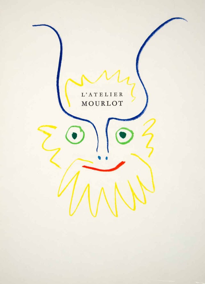 Picasso Drawing Lithograph L'Atelier Mourlot 1964: Title: Picasso Drawing Lithograph L'Atelier Mourlot 1964 Description: Title: L'Atelier Mourlot Artist: Pablo Picasso Country: Spain Medium: Lithograph Marks: Dated 11-1-64 in plate not signed Paper