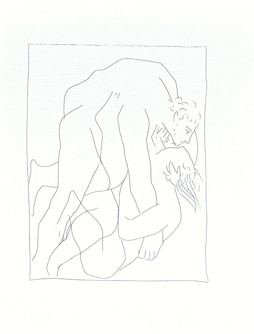 Picasso 8 Struggle Between Tereus and Philomela: Title: Picasso 8 Struggle Between Tereus and Philomela Description: Title: Struggle Between Tereus and His Sister-In-Law Philomela Artist: Pablo Picasso (after) Country: Spain Medium: Facsimile - 8