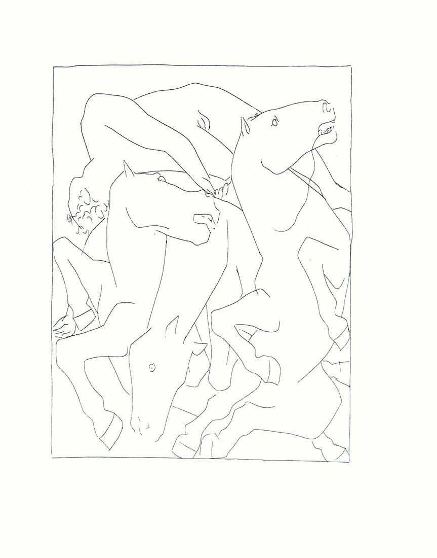 Picasso 10 The Fall of Phaethon with the Sun Chariot: Title: Picasso 10 The Fall of Phaethon with the Sun Chariot Description: Title: The Fall of Phaethon with the Sun Chariot Artist: Pablo Picasso (after) Country: Spain Medium: Facsimile - 10 Marks: