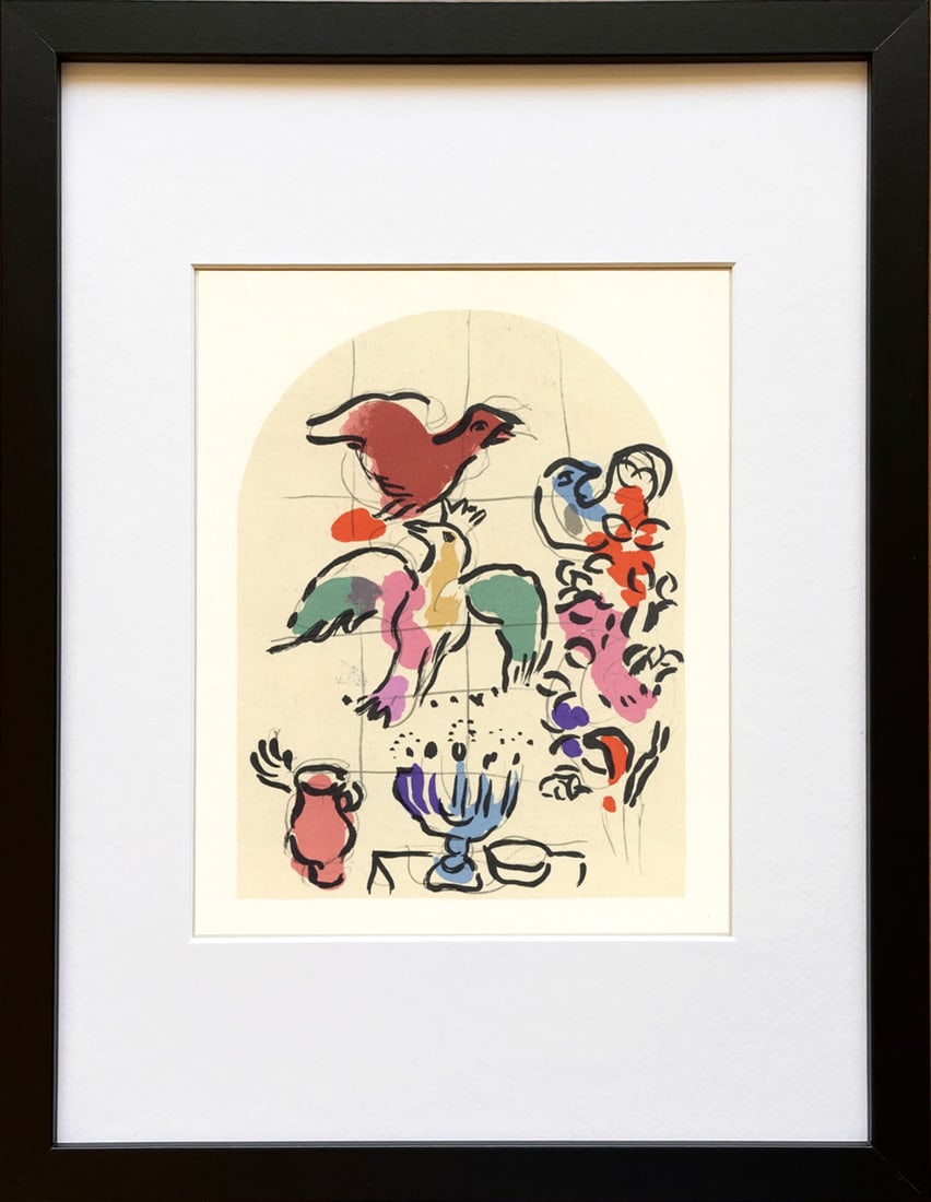 Chagall 1 Sketch for Asher Jerum Windows 1962 framed (1 of 3)