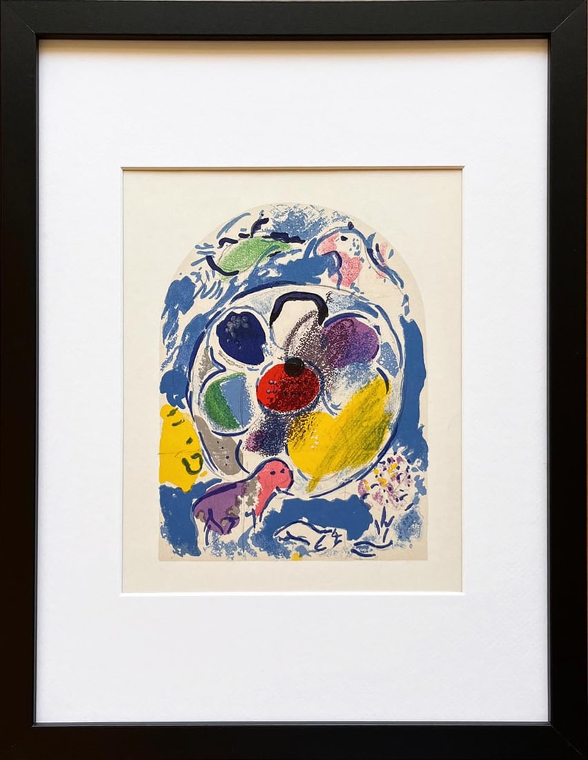 Chagall 1 Sketch for Benjamin Jerum Windows 1962 framed (1 of 2)