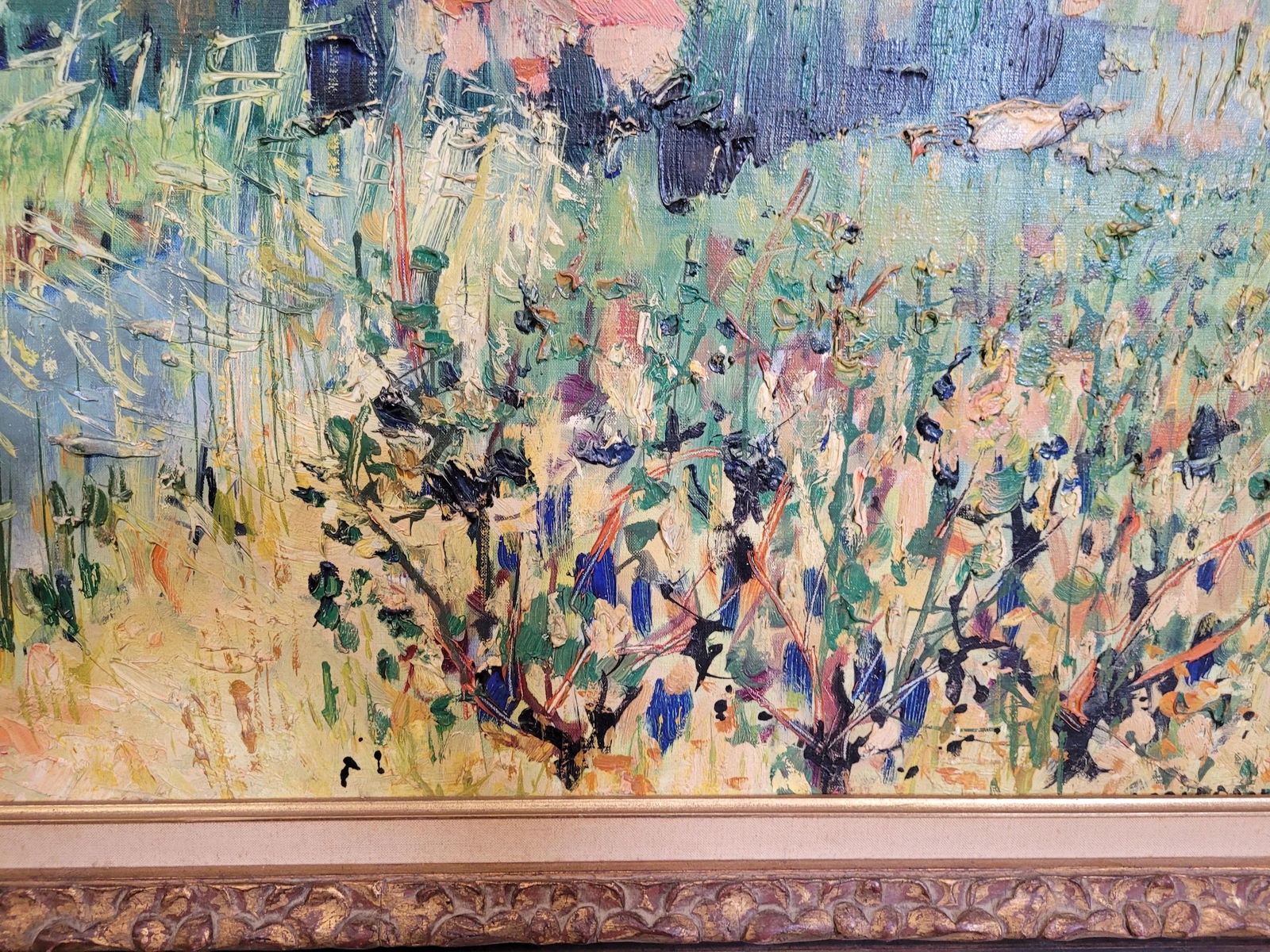 1950s Impressionist Plein Air Landscape Oil Painting by Yolande Ardissone, Framed - 5