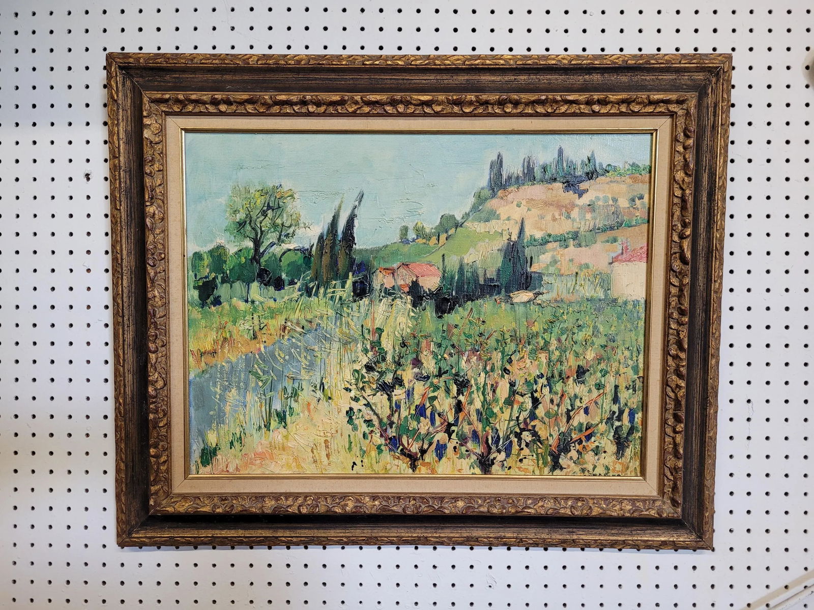 1950s Impressionist Plein Air Landscape Oil Painting by Yolande Ardissone, Framed - 7
