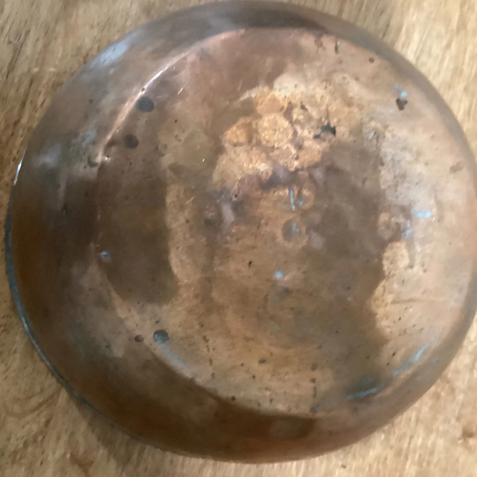 Vintage Early 20th Century Handmade Hammered Copper Inside Silvered Bowl - 8