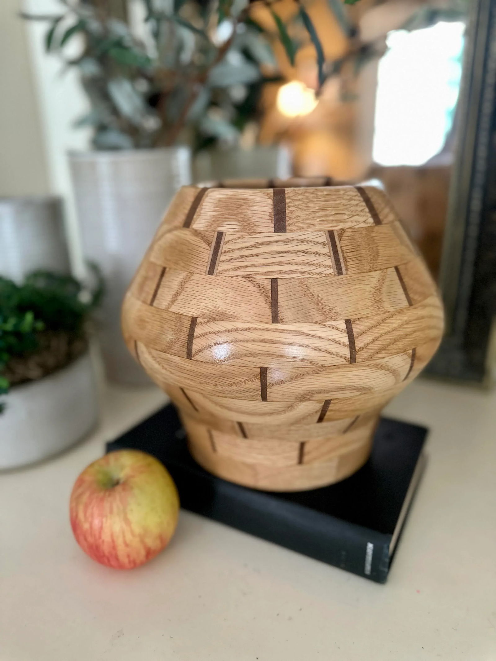 1970s Artisan Segmented Maple and Walnut Vase - 10