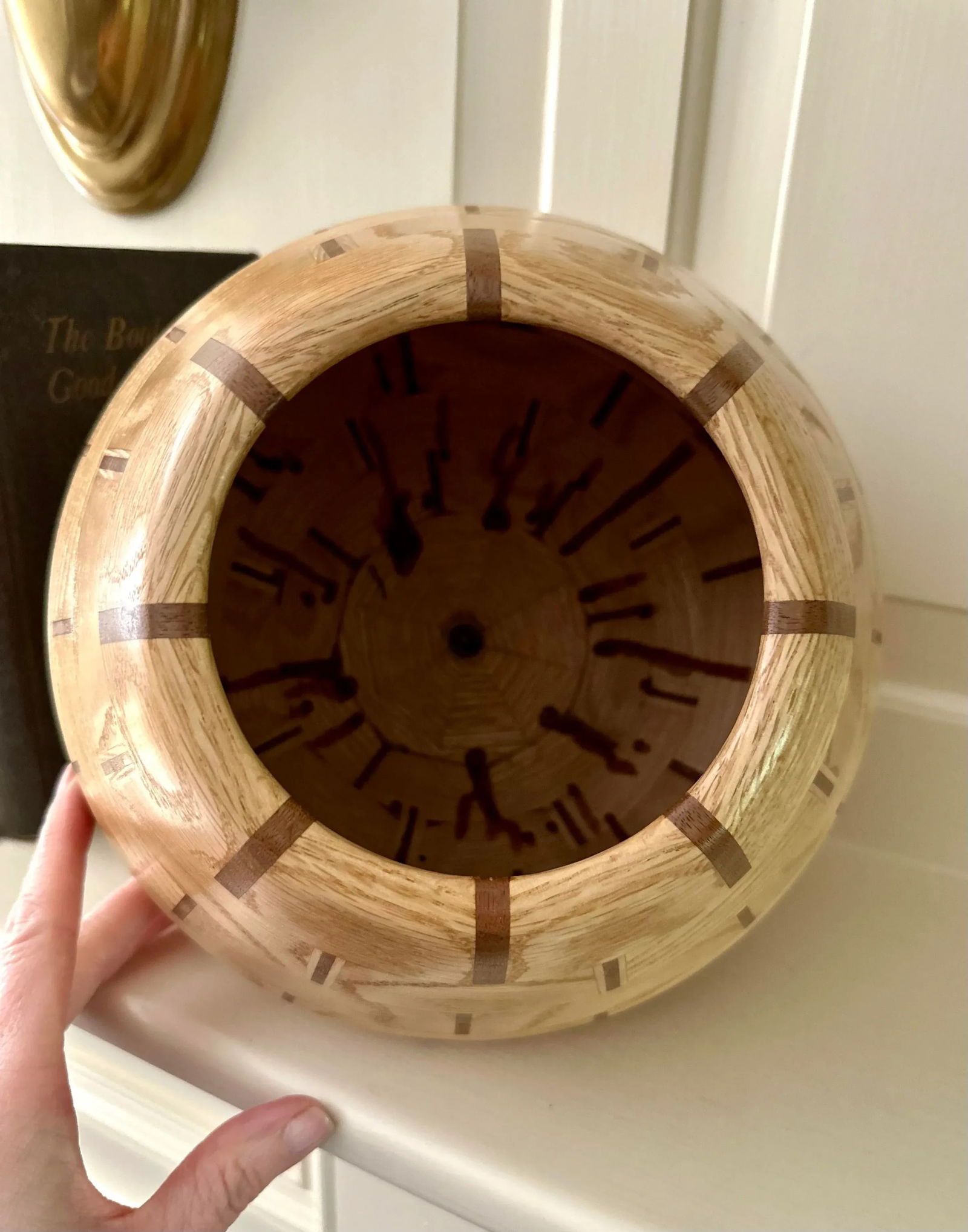 1970s Artisan Segmented Maple and Walnut Vase - 7