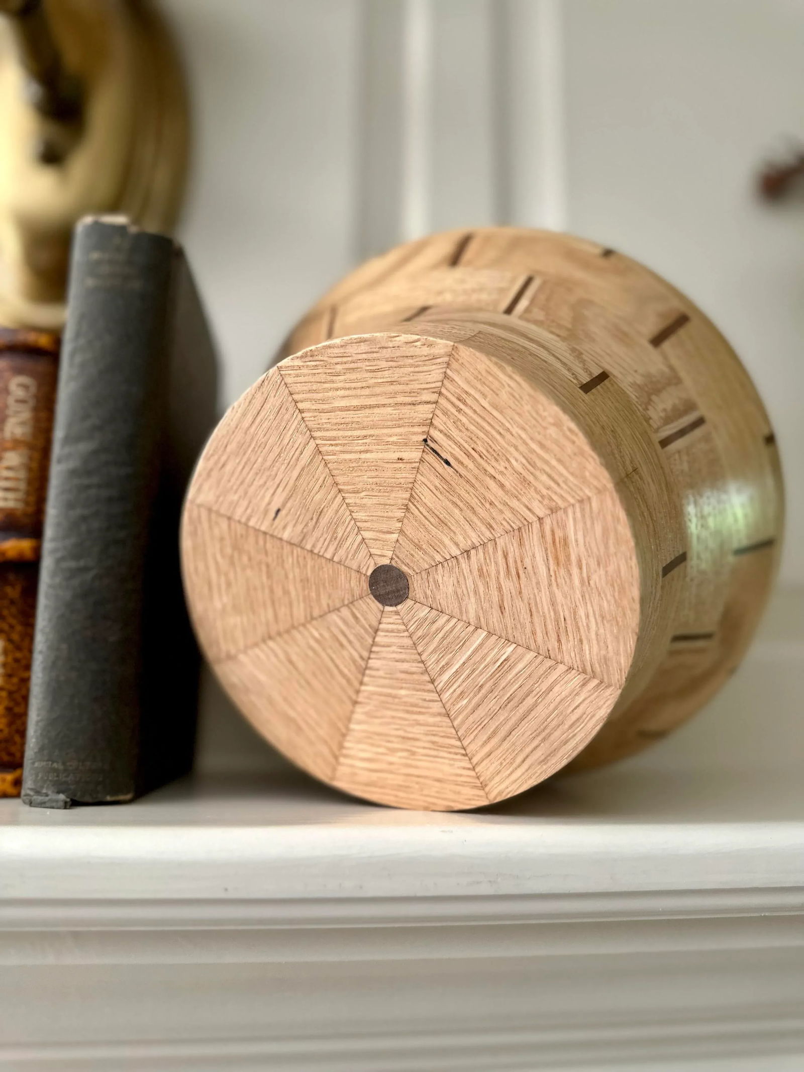 1970s Artisan Segmented Maple and Walnut Vase - 9