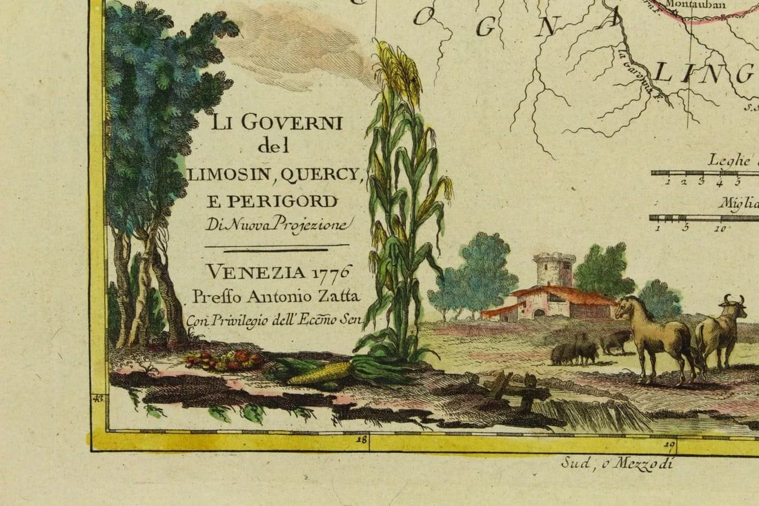 1776 Map of Limousin France by Antonio Zatta (1722-1804) Atlante Novissimo - 4