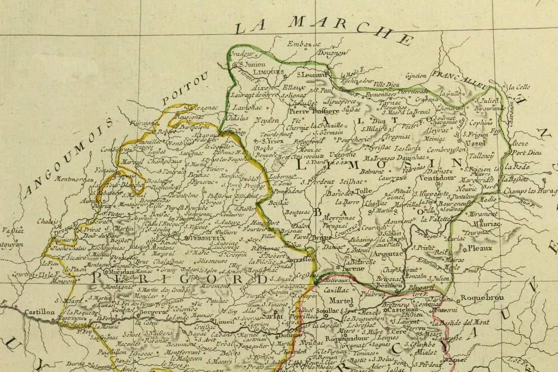 1776 Map of Limousin France by Antonio Zatta (1722-1804) Atlante Novissimo - 7