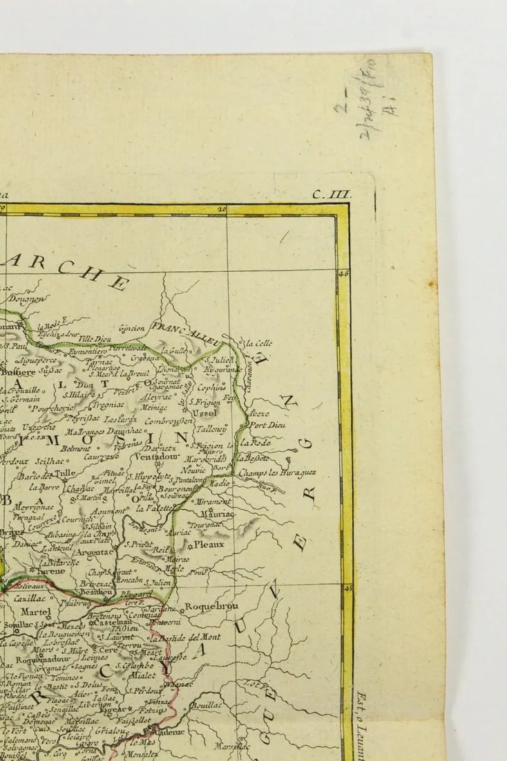 1776 Map of Limousin France by Antonio Zatta (1722-1804) Atlante Novissimo - 8