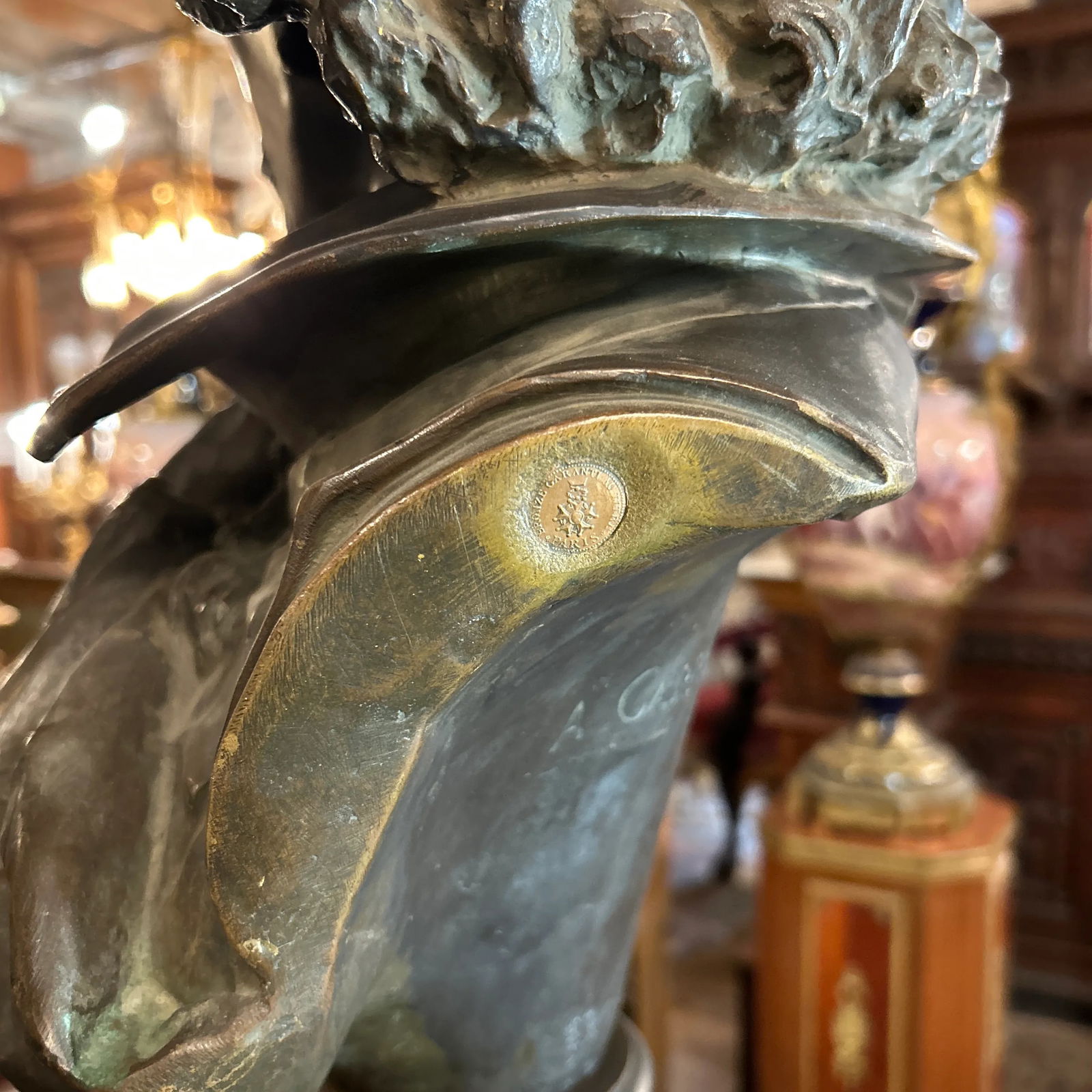 Late 19th Century Original Period French Patinated Bronze Bust of Shakespeare Signed A. Carrier - 5