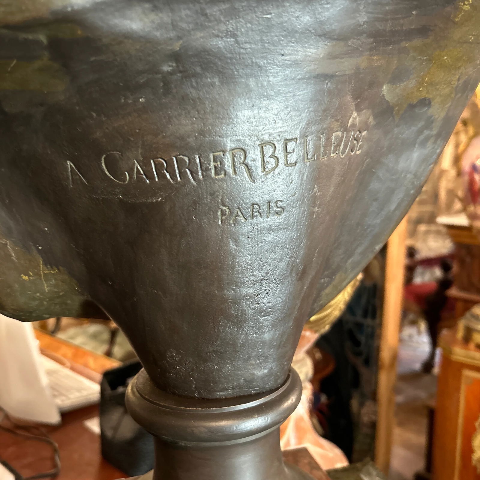 Late 19th Century Original Period French Patinated Bronze Bust of Shakespeare Signed A. Carrier - 7