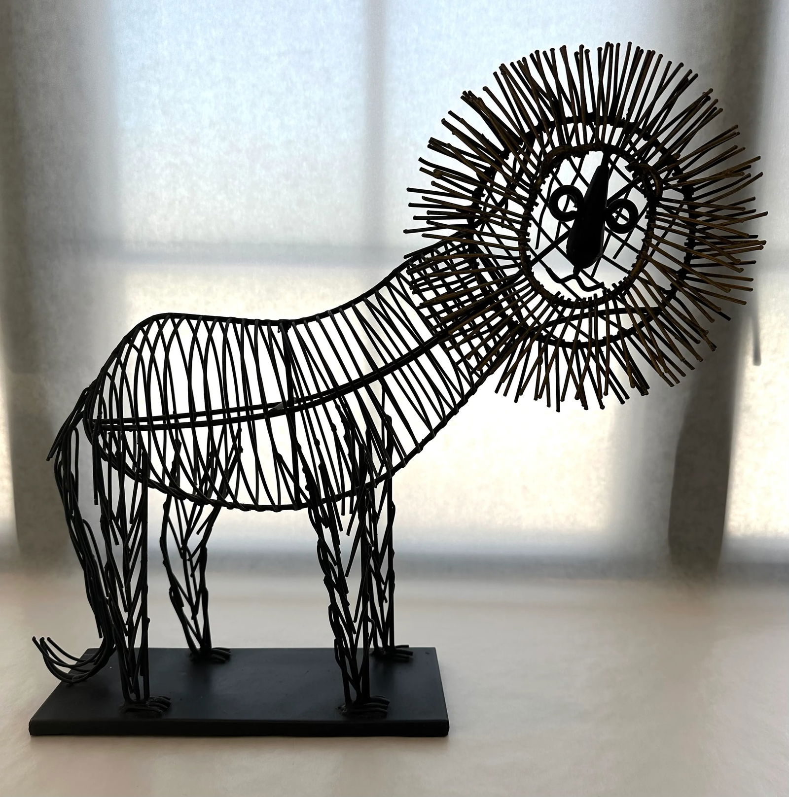 Vintage Whimsical Lion Metal Sculpture by C. Jere - 5