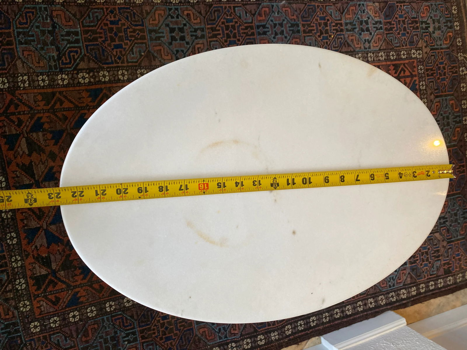 1960s Vintage Knoll Style White Marble Top Eero Saarinen Style Oval Tulip Side Table - 10